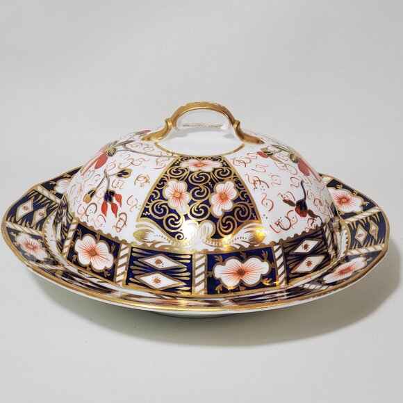 Antique Royal Crown Derby Imari Muffin Dish with Lid 1906 - Picture 1 of 15